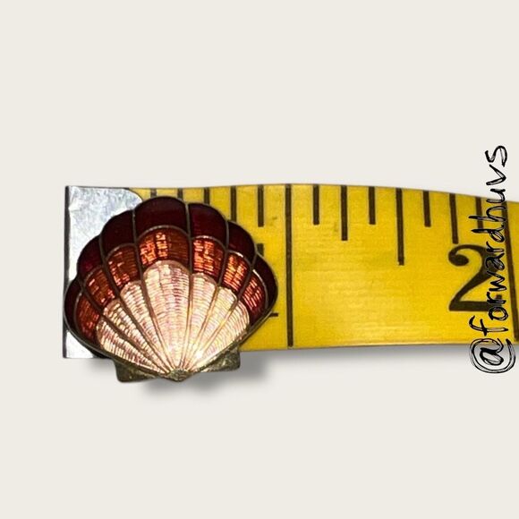 Bundle Sale 3 for $15 | Vintage Cloisonné-Style Enamel Seashell Earrings - Picture 4 of 8